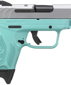 Ruger Security-9 Compact 9mm Pistol with Silver Cerakote Slide and Turquoise Frame